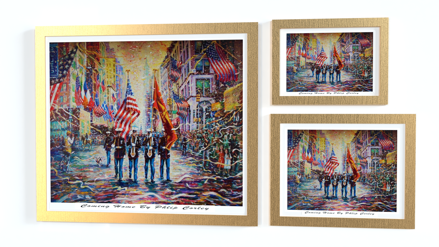 Coming Home Golden Framed Print