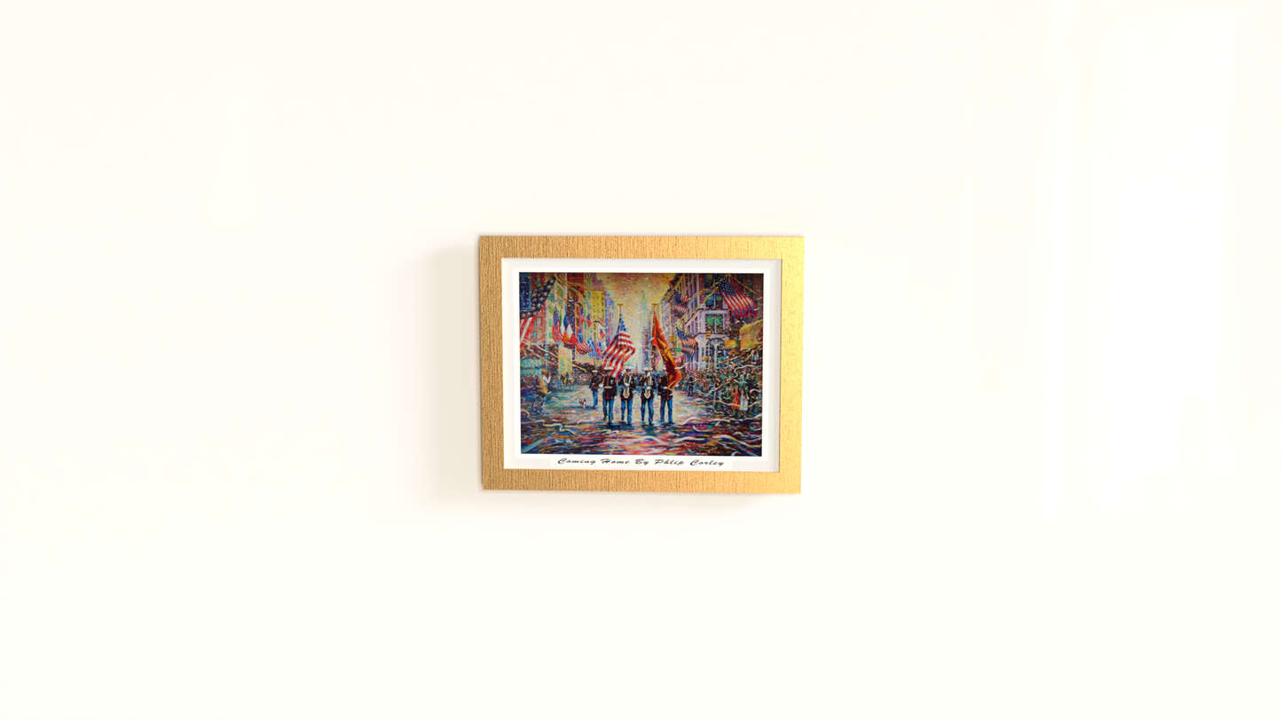 Coming Home Golden Framed Print