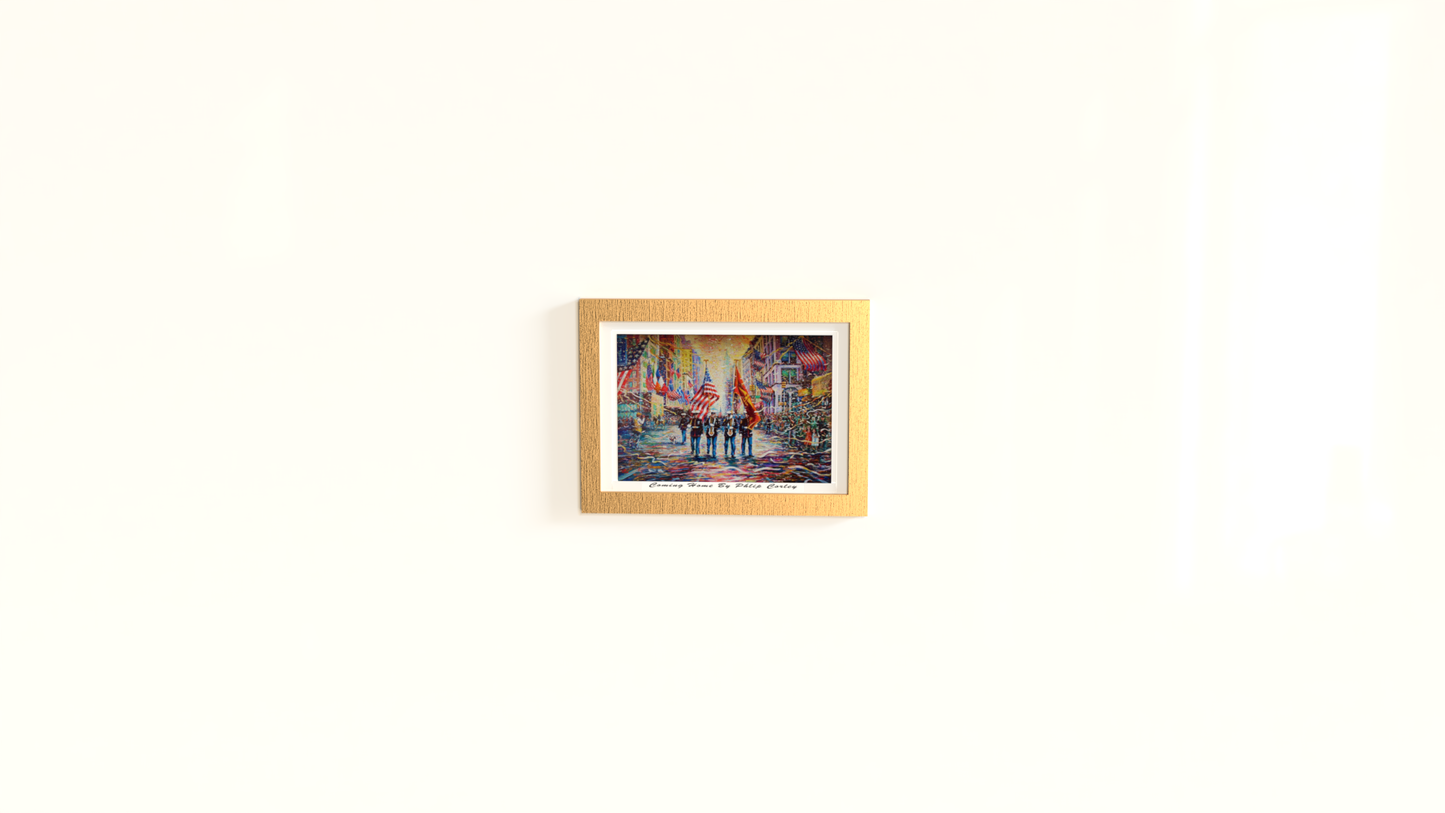 Coming Home Golden Framed Print